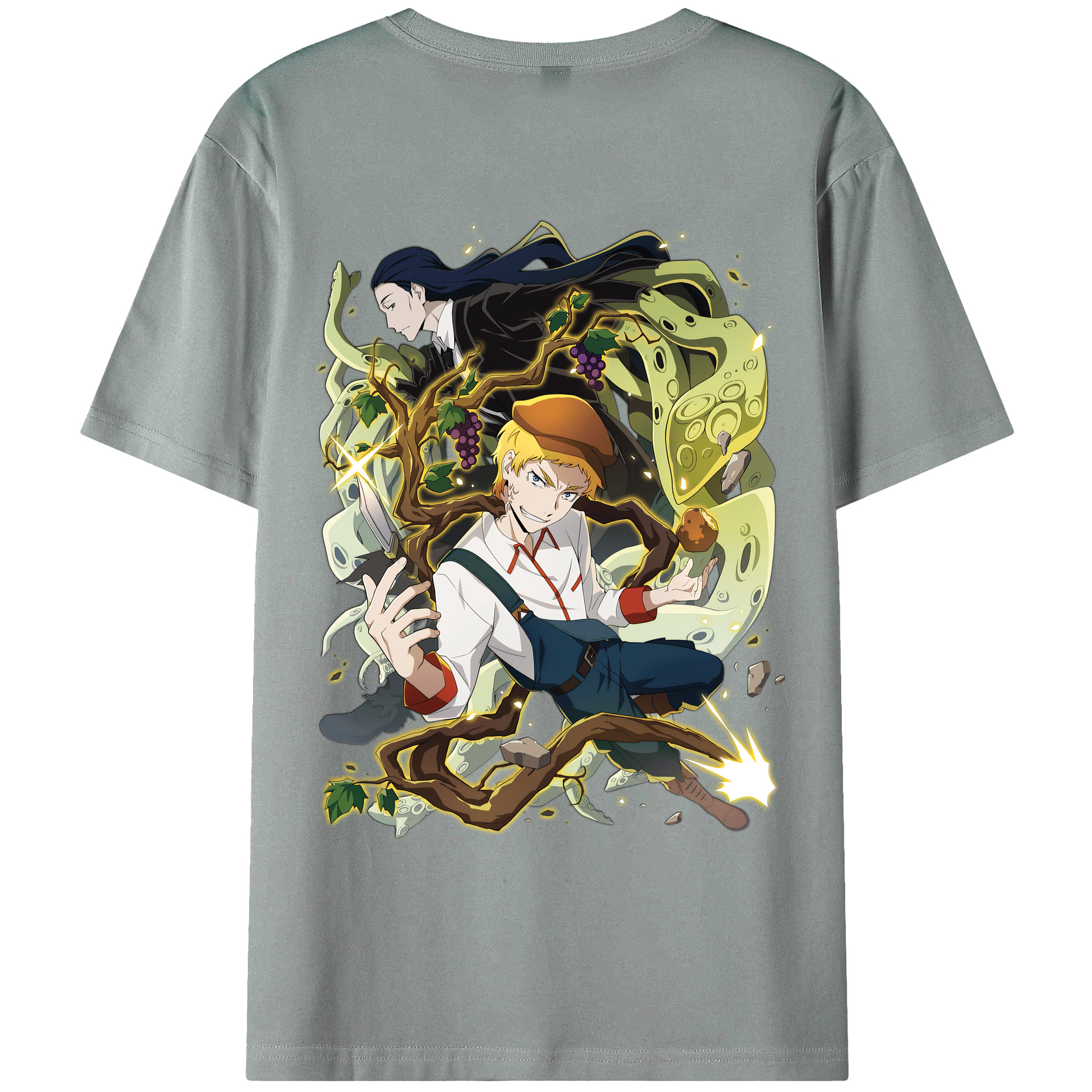 （画像用） 文豪ストレイドッグス Bungo Stray Dogs 綿100％ メンズ半袖Tシャツ（バックプリント） 通気性
